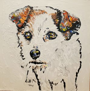 impressionist painting of a terrier